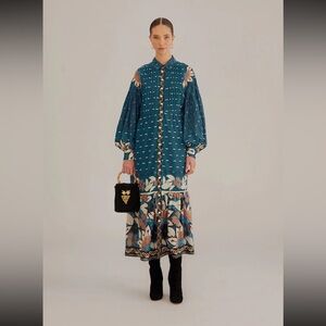 Farm Rio Blue Anika Maxi Dress